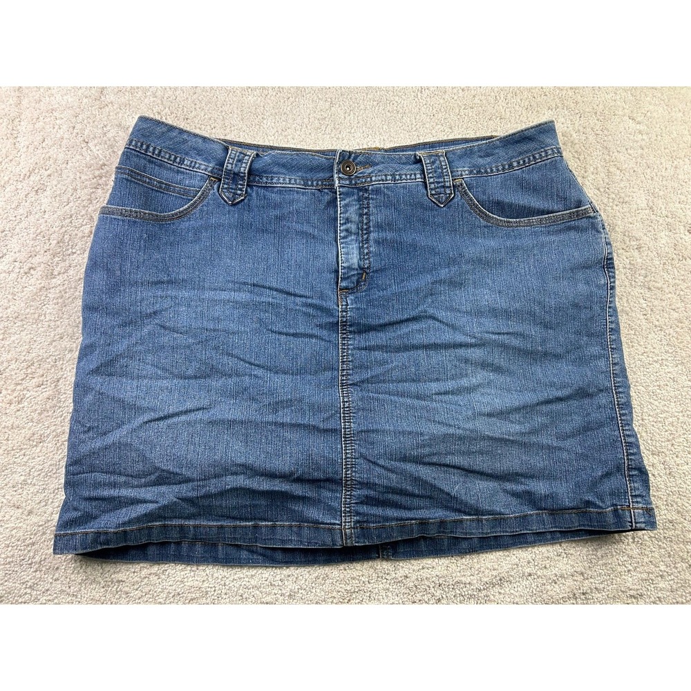 St Johns Bay Denim‎ Jean Skirt Womens 16W Blue Casual Classic Straight Plus Size